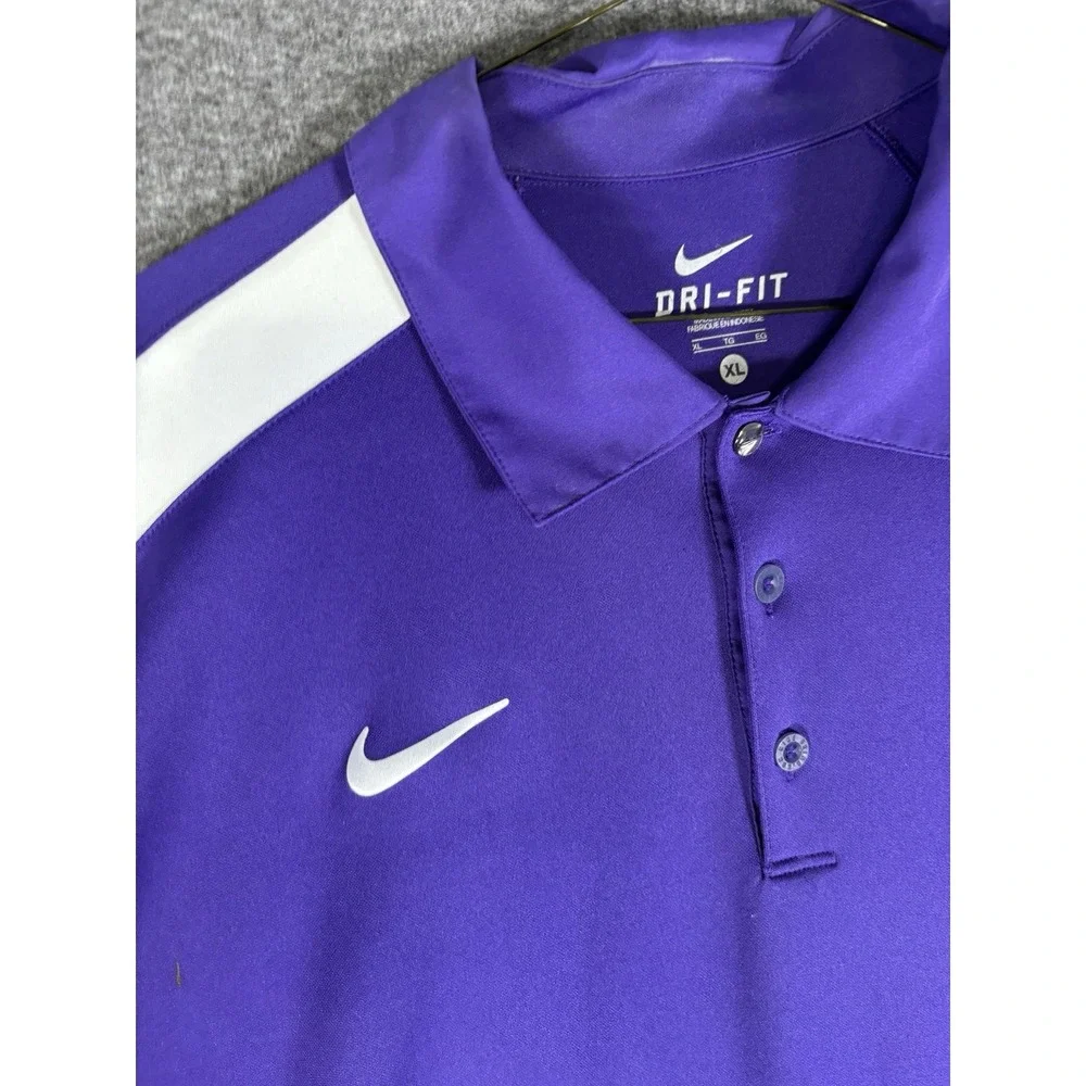 Nike Dri Fit TCU Horn frogs Polo Purple‎ Mens Xl